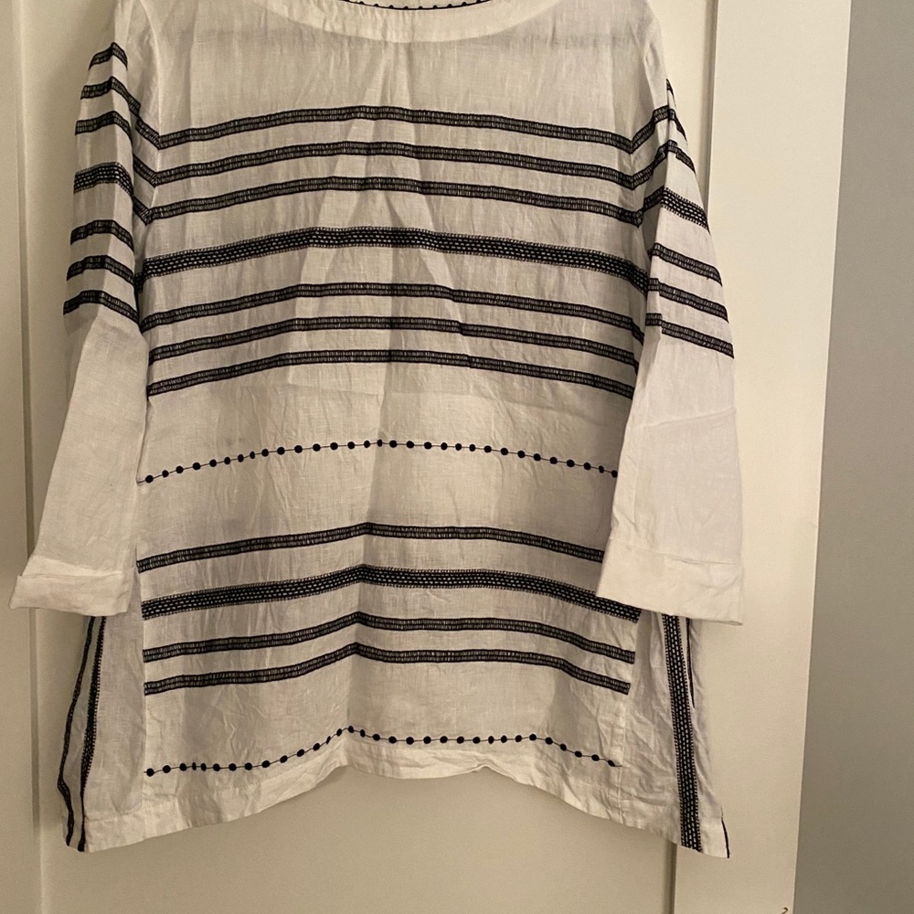 J.Jill linen striped top